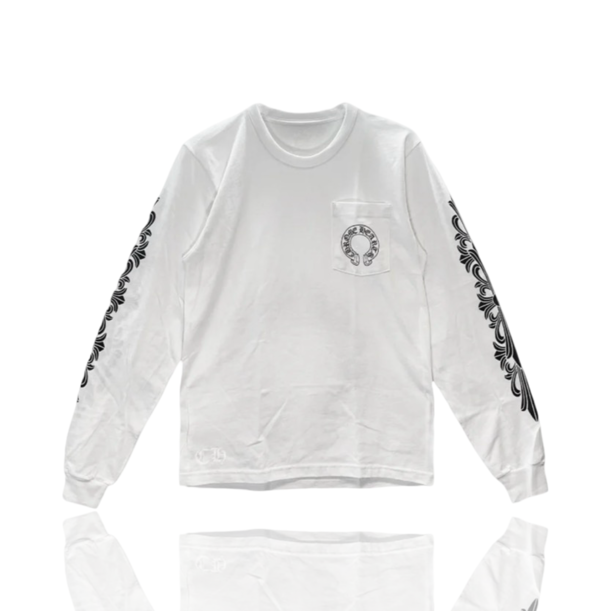 Chrome Hearts Horseshoe Logo Floral Longsleeve White