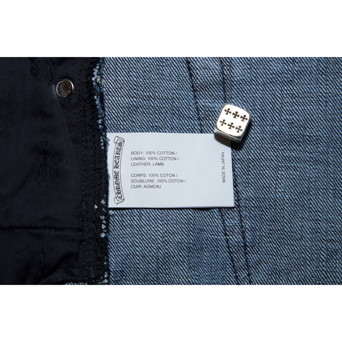 Chrome Hearts Levi's 501 Dark Wash Fleur Knee Patch Jeans