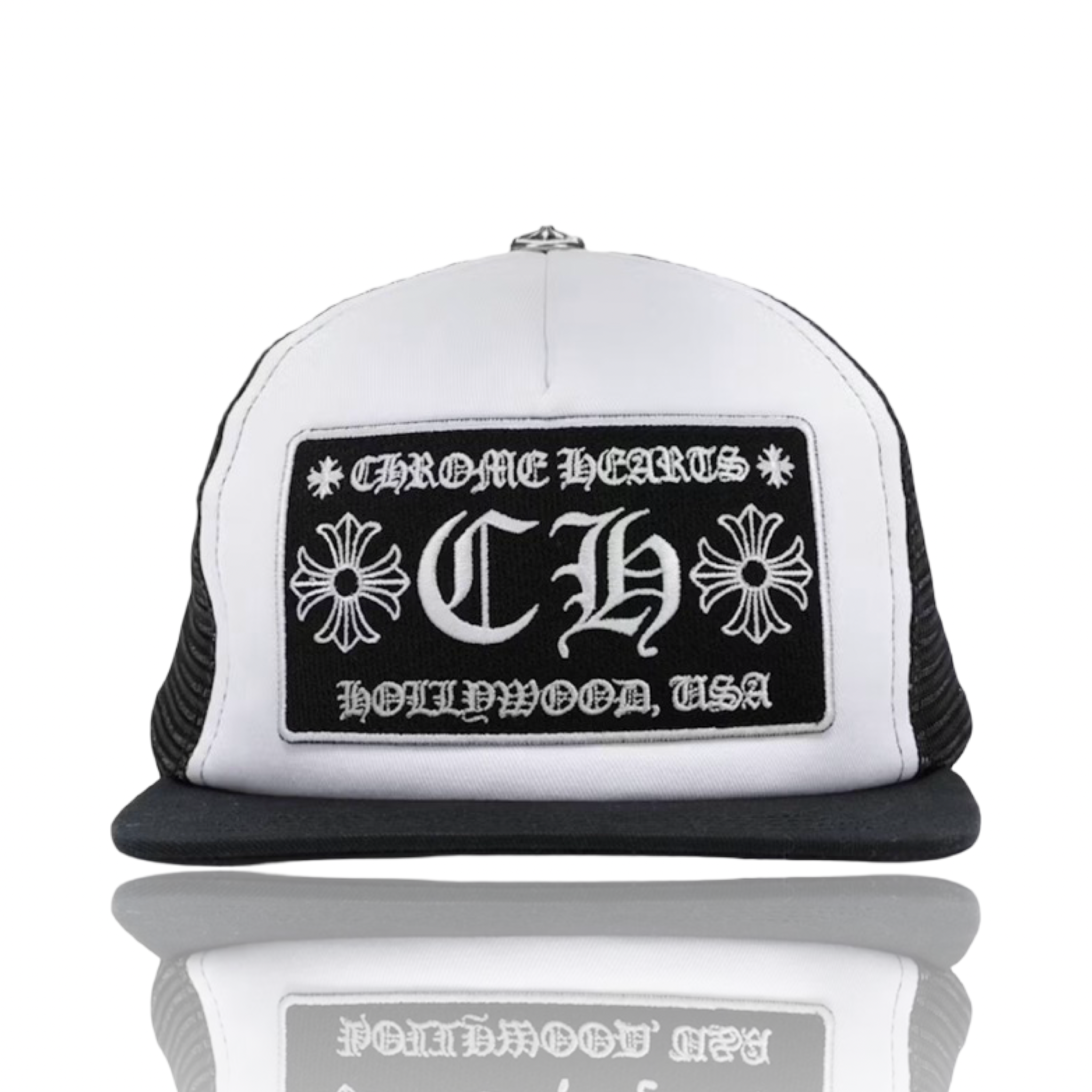 Chrome Hearts CH Hollywood Trucker White