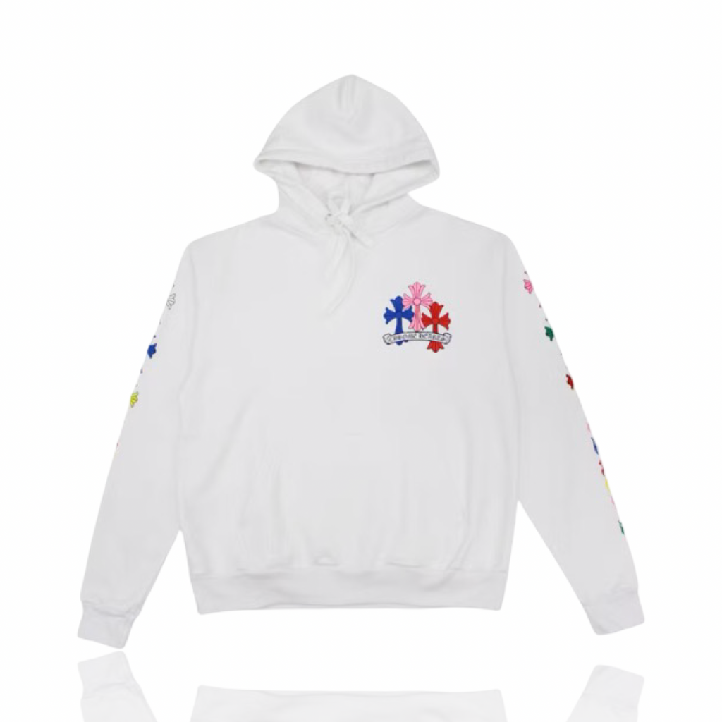 Chrome Hearts Multicolor Cemetery Print Hoodie White