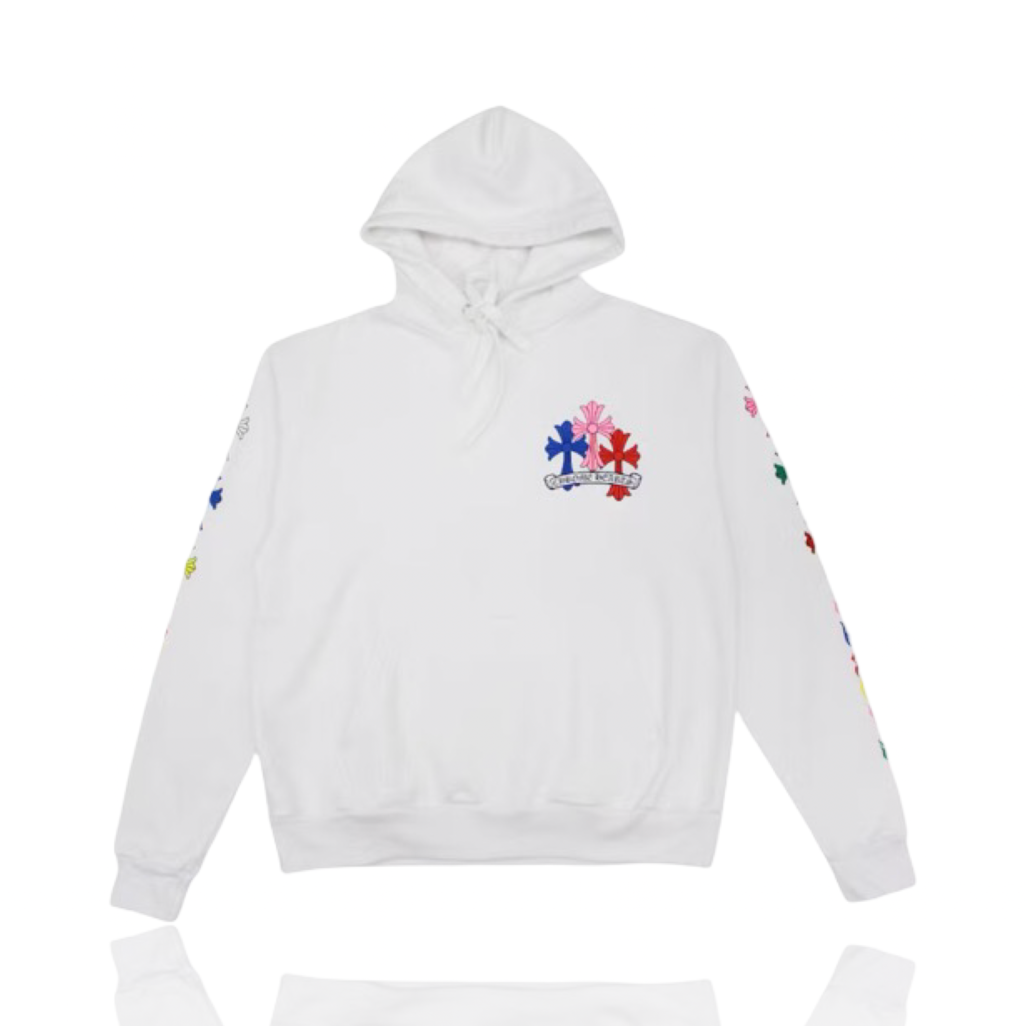 Chrome Hearts Multicolor Cemetery Print Hoodie White