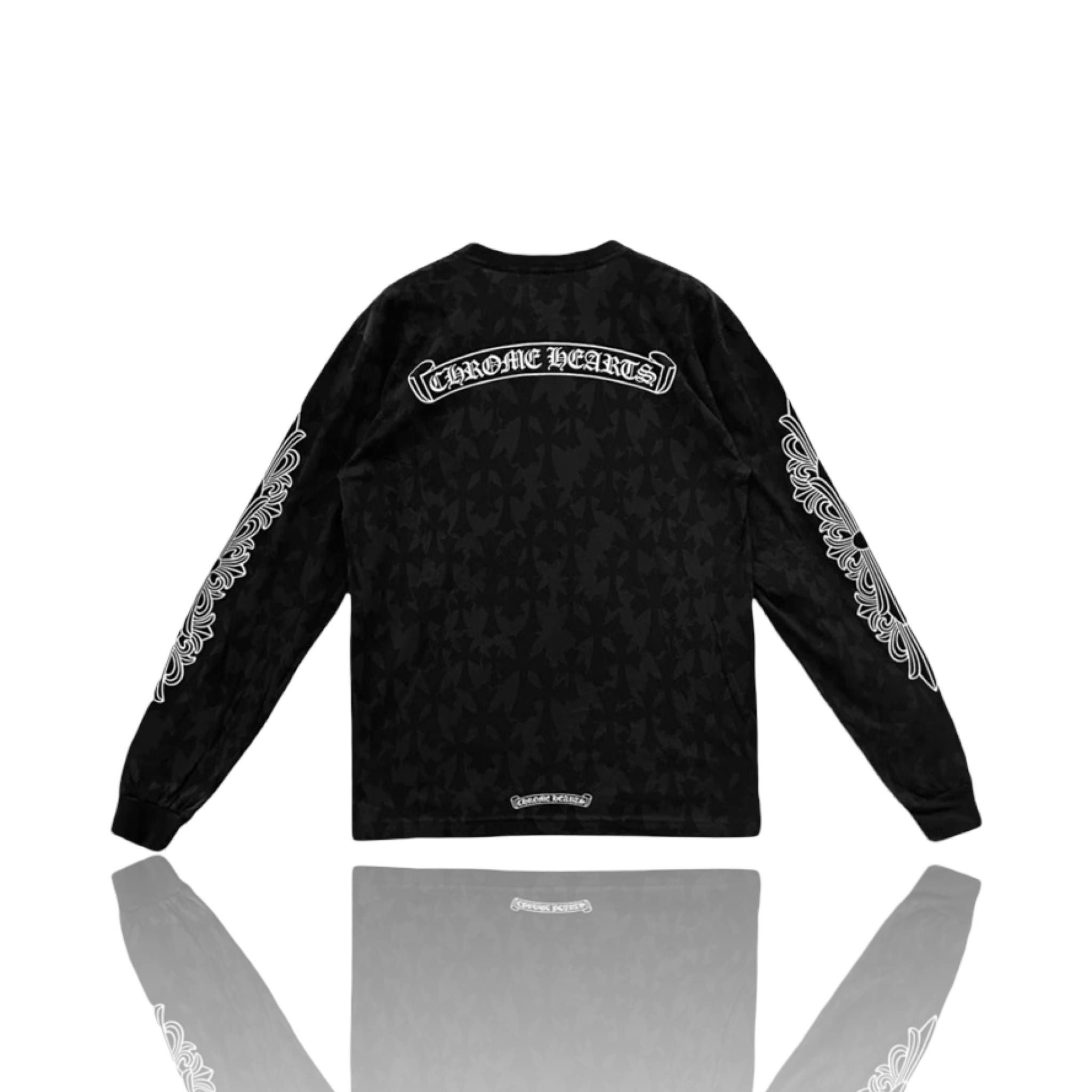 Chrome Hearts Cemetery Cross Print Black Longsleeve