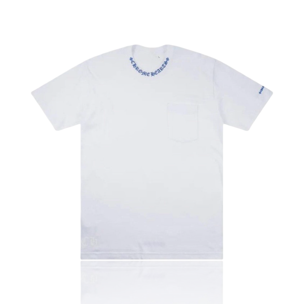 Chrome Hearts Neck Logo Tee Blue/White