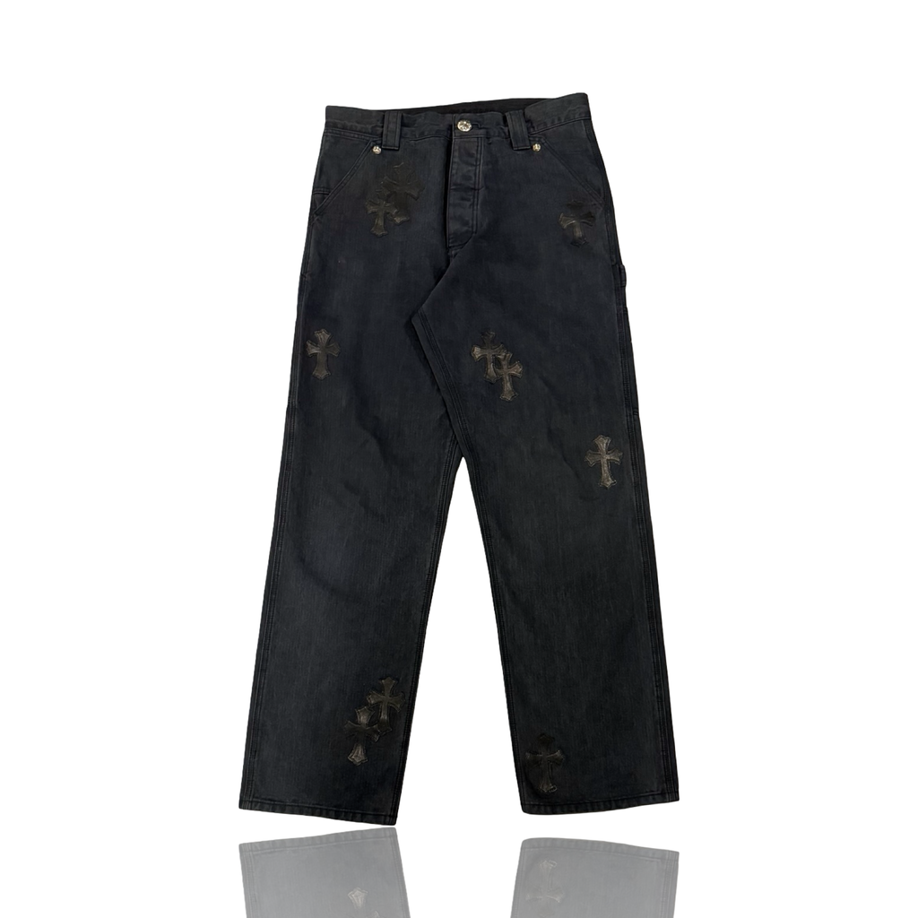 Chrome Hearts Herringbone Cross Patch Carpenter Pants