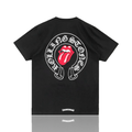 Chrome Hearts Rolling Stone Horseshoe Logo Tee Black