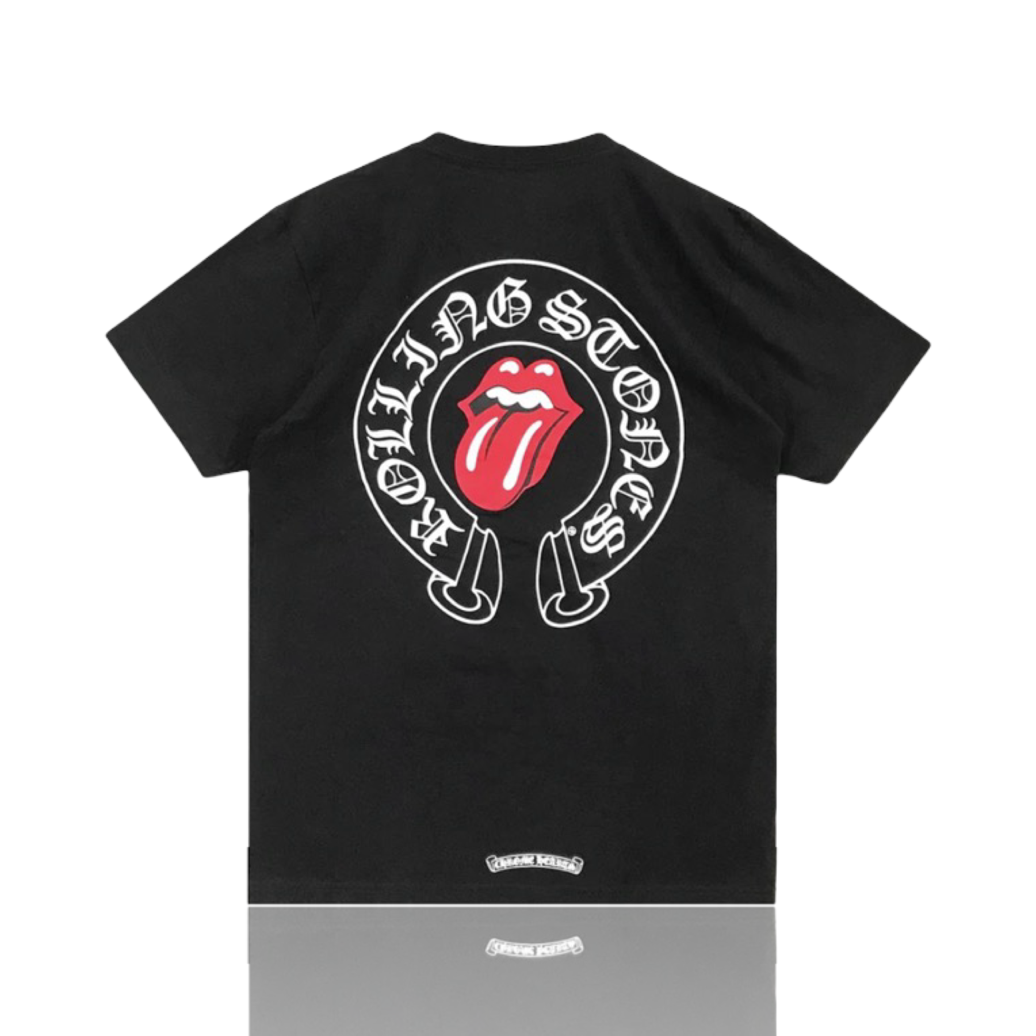 Chrome Hearts Rolling Stone Horseshoe Logo Tee Black