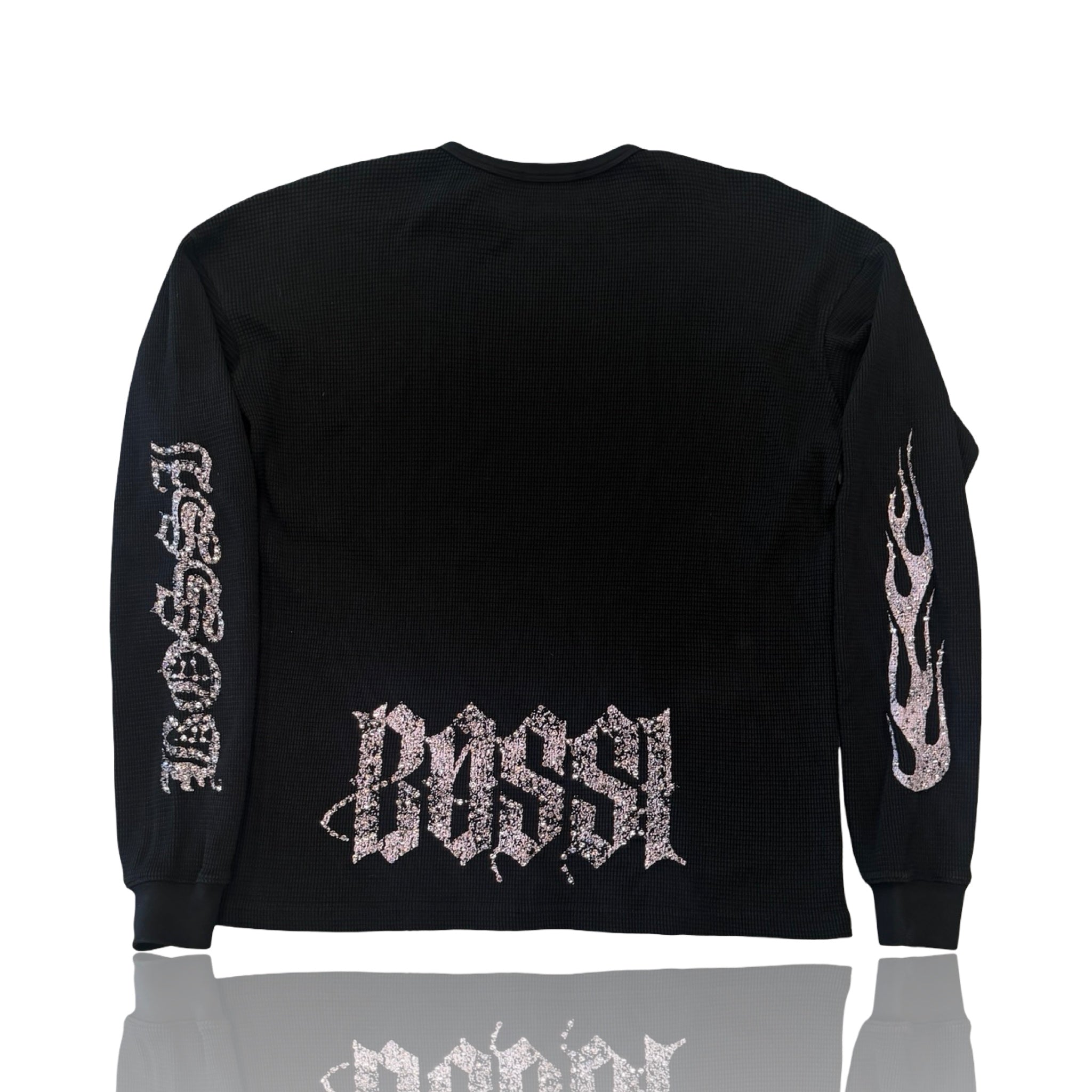BOSSI Thermal Rhinestone Logo Longsleeve Black/Pink