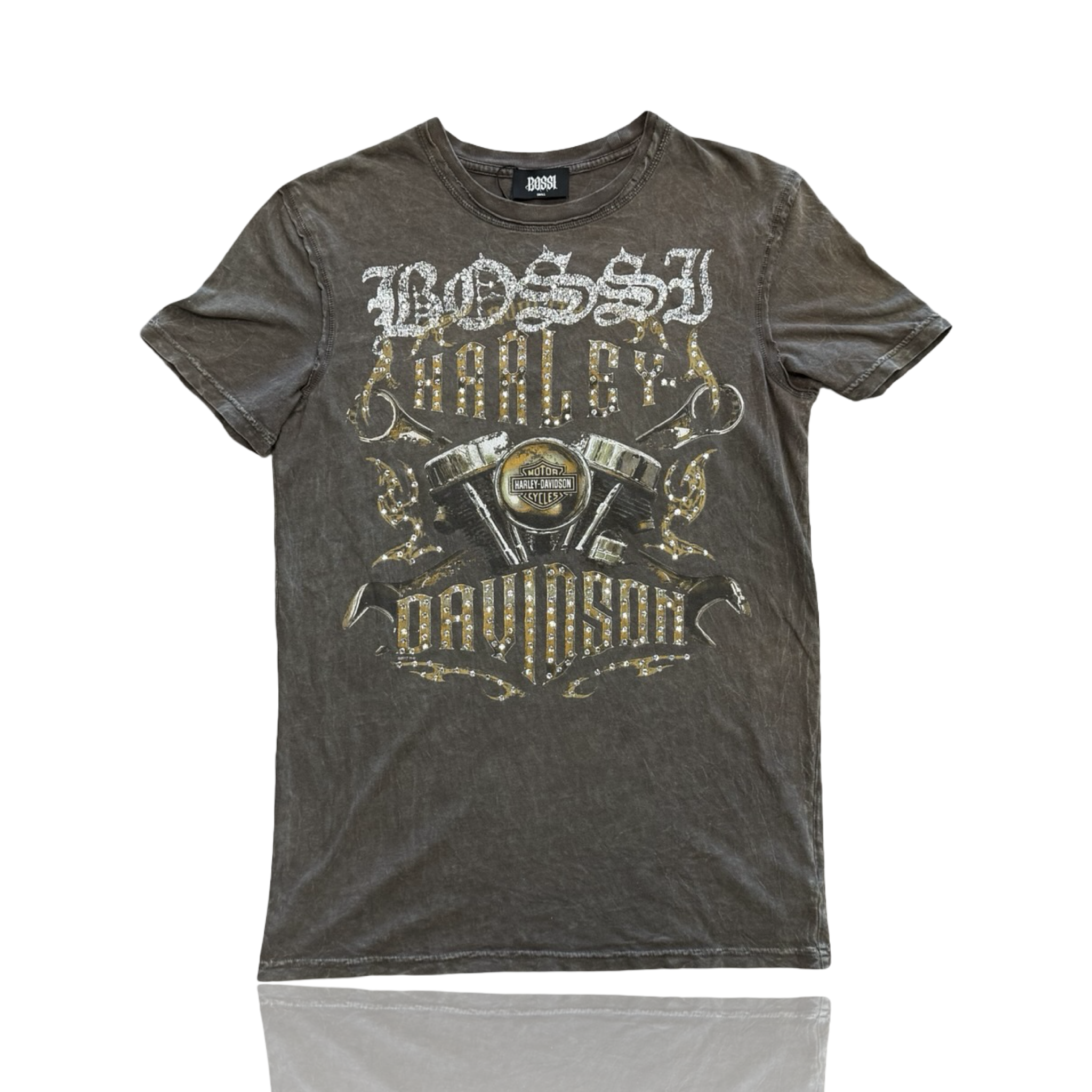 BOSSI Vintage Harley Davidson Tee Brown