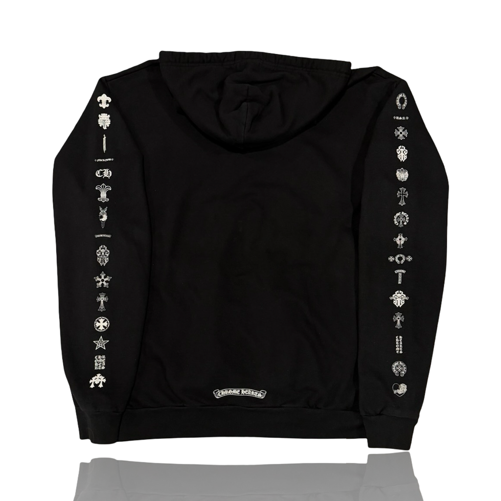 Chrome Hearts Hollywood Eyechart Multi Logo Hoodie Black
