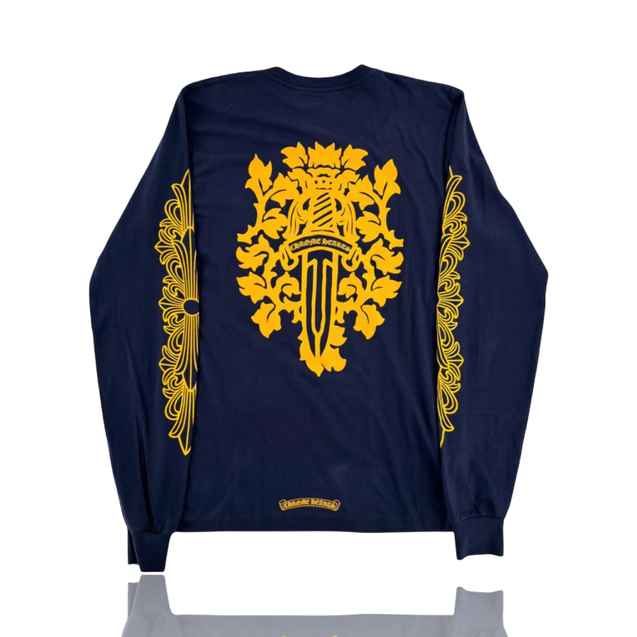 Chrome Hearts Dagger Logo Longsleeve Navy/Yellow