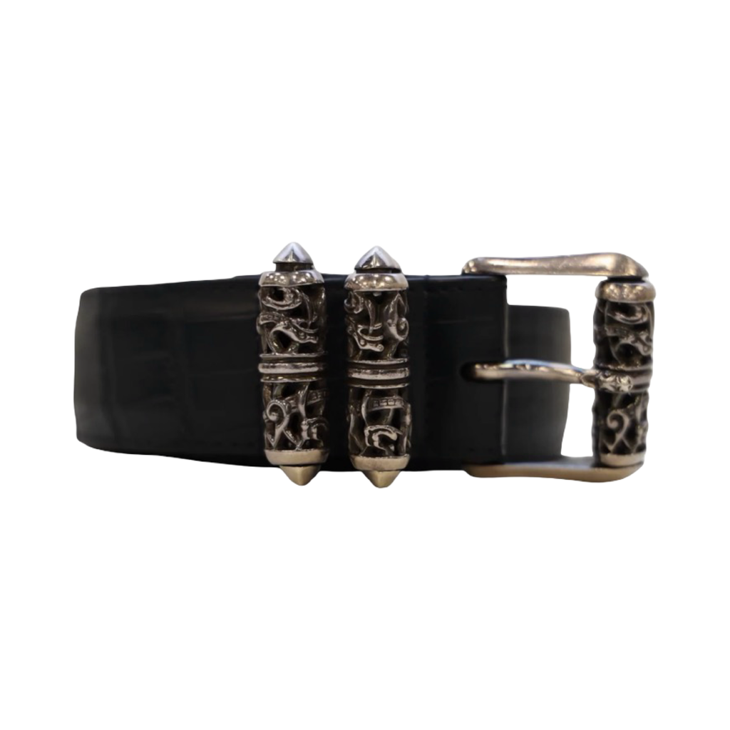 Chrome Hearts Alligator Roller Belt Navy