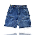 Carhartt Denim Blue Jean Double Knee WorkWear Shorts #1