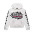 Hellstar Records Zip Up Hoodie White
