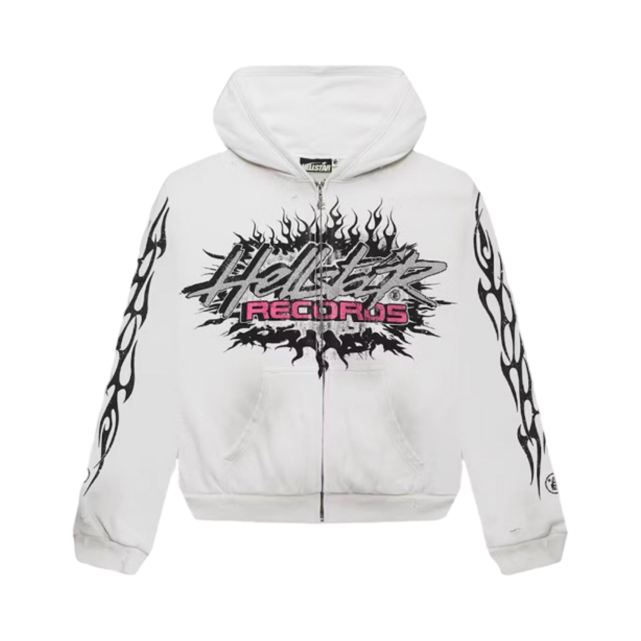 Hellstar Records Zip Up Hoodie White