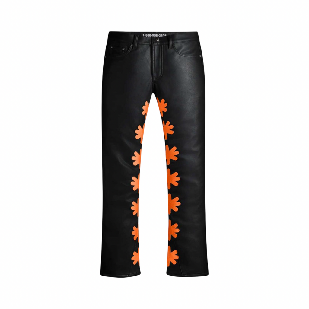 LOSTSHDWS Leather Black/Orange Pants