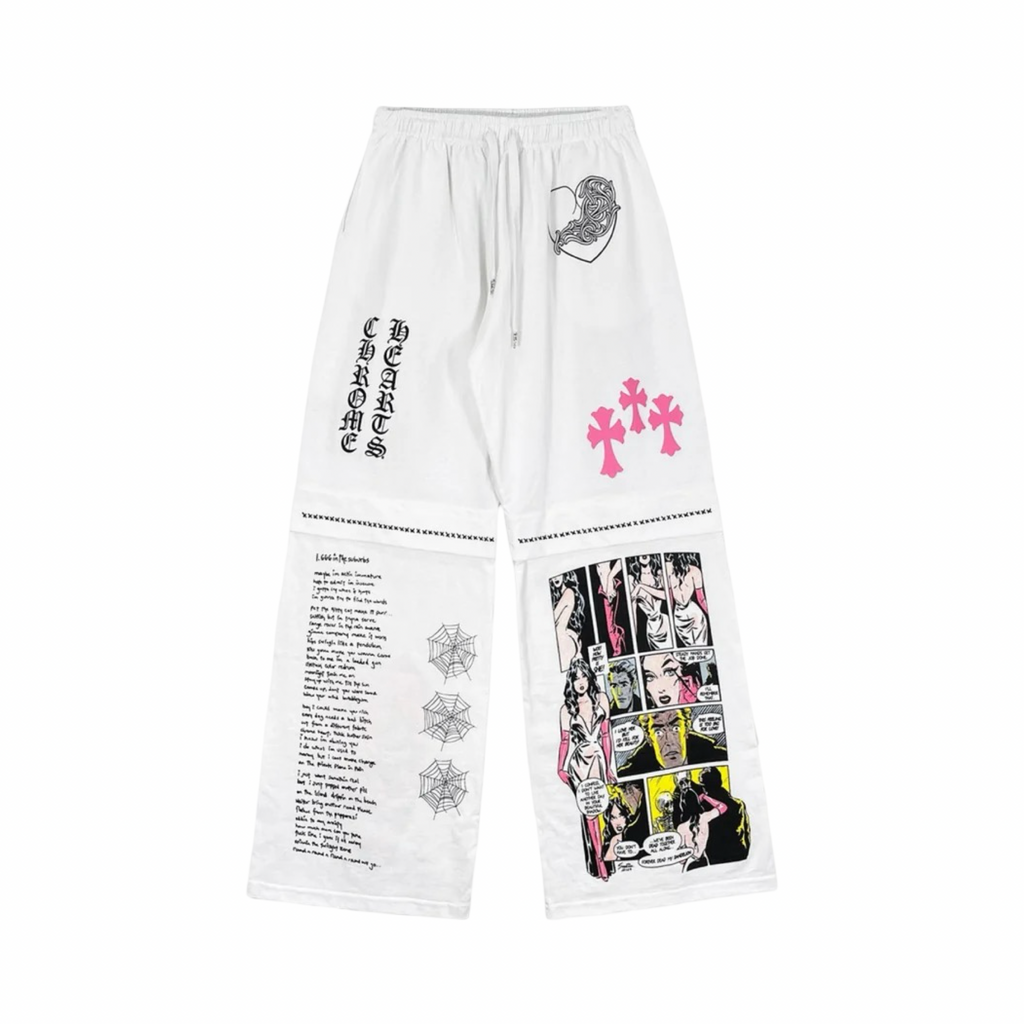 Chrome Hearts Deadly Doll Comic Pants White
