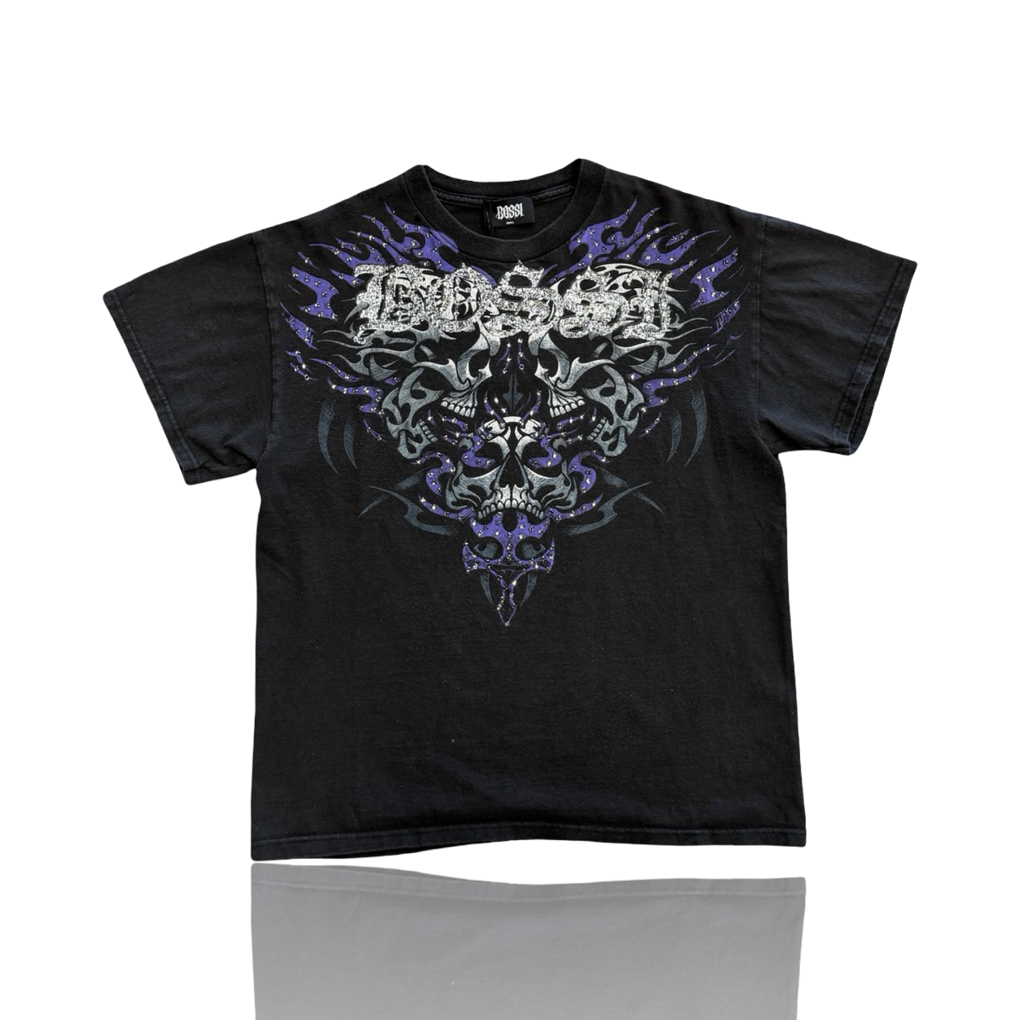 BOSSI Vintage Tribal Skull Vintage Tee Black