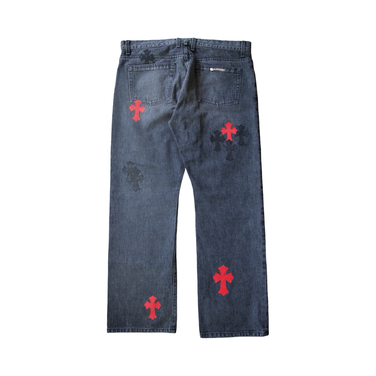 Chrome Hearts Levi's 501 Drake CLB Black & Red Cross Jeans Black