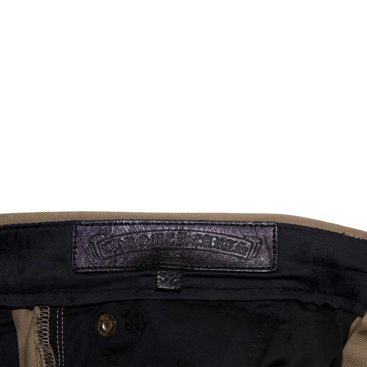 Chrome Hearts Checkered Patch Chino Pants Khaki