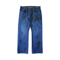 Chrome Hearts Levi's 501 Dark Wash Fleur Knee Patch Jeans