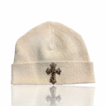 Chrome Hearts Cheetah Cross Pony Hair Beanie Tan