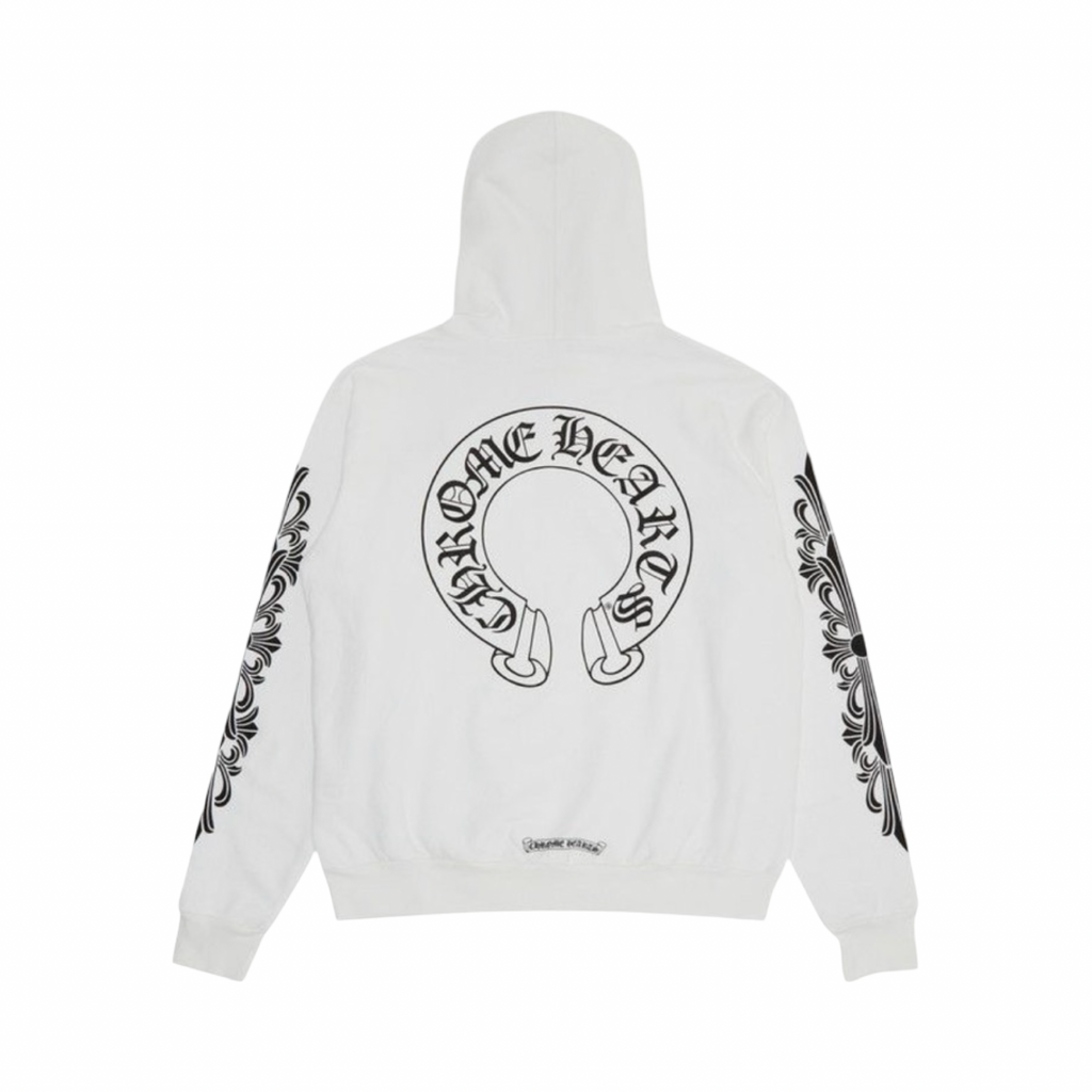 Chrome Hearts Floral Horseshoe Logo Hoodie White