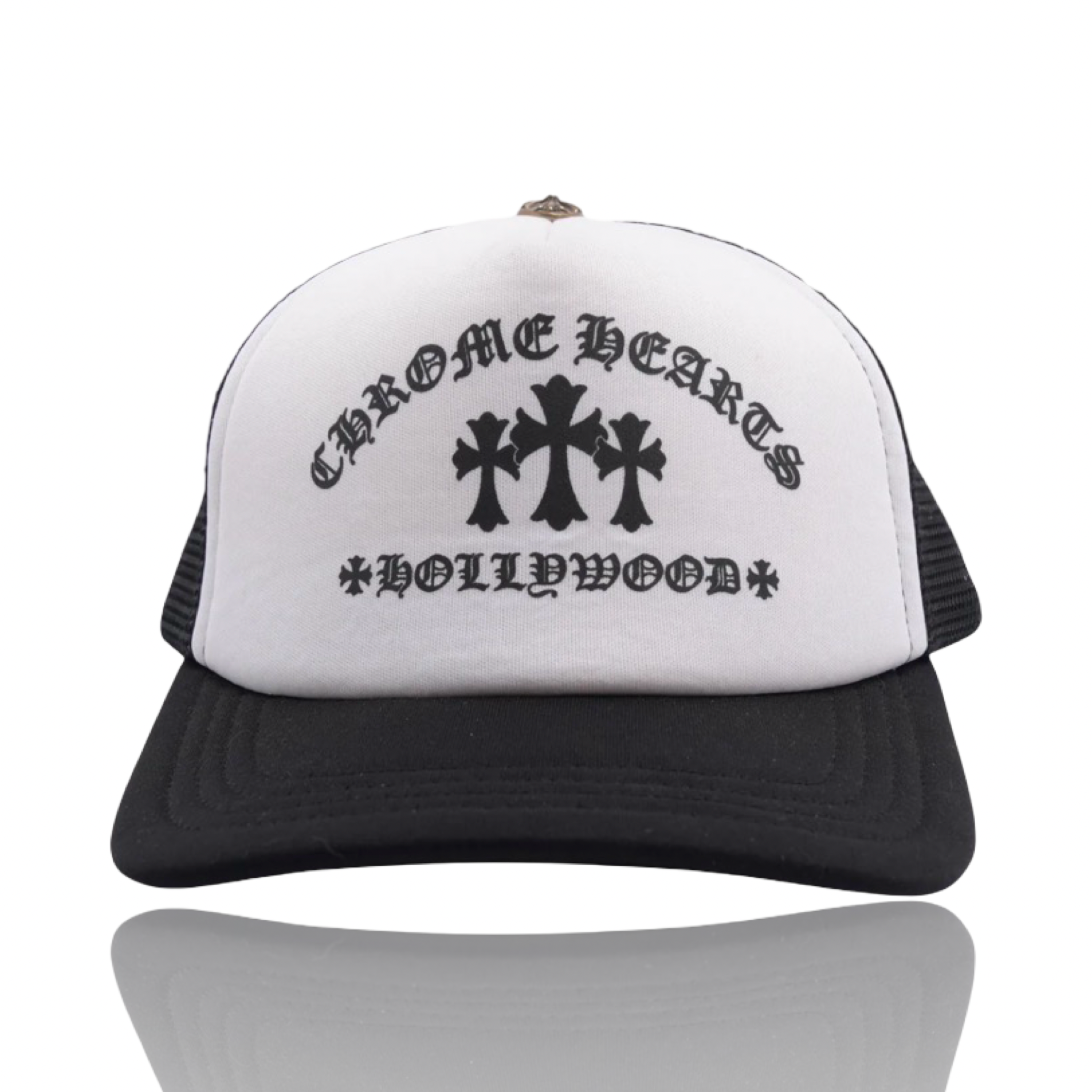 Chrome Hearts Triple Cross Hollywood Trucker White/Black