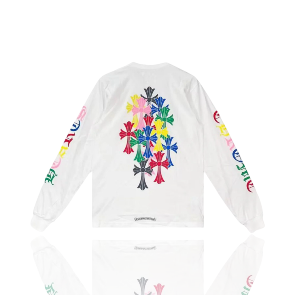 Chrome Hearts Multicolor Cemetery Cross LongSleeve White