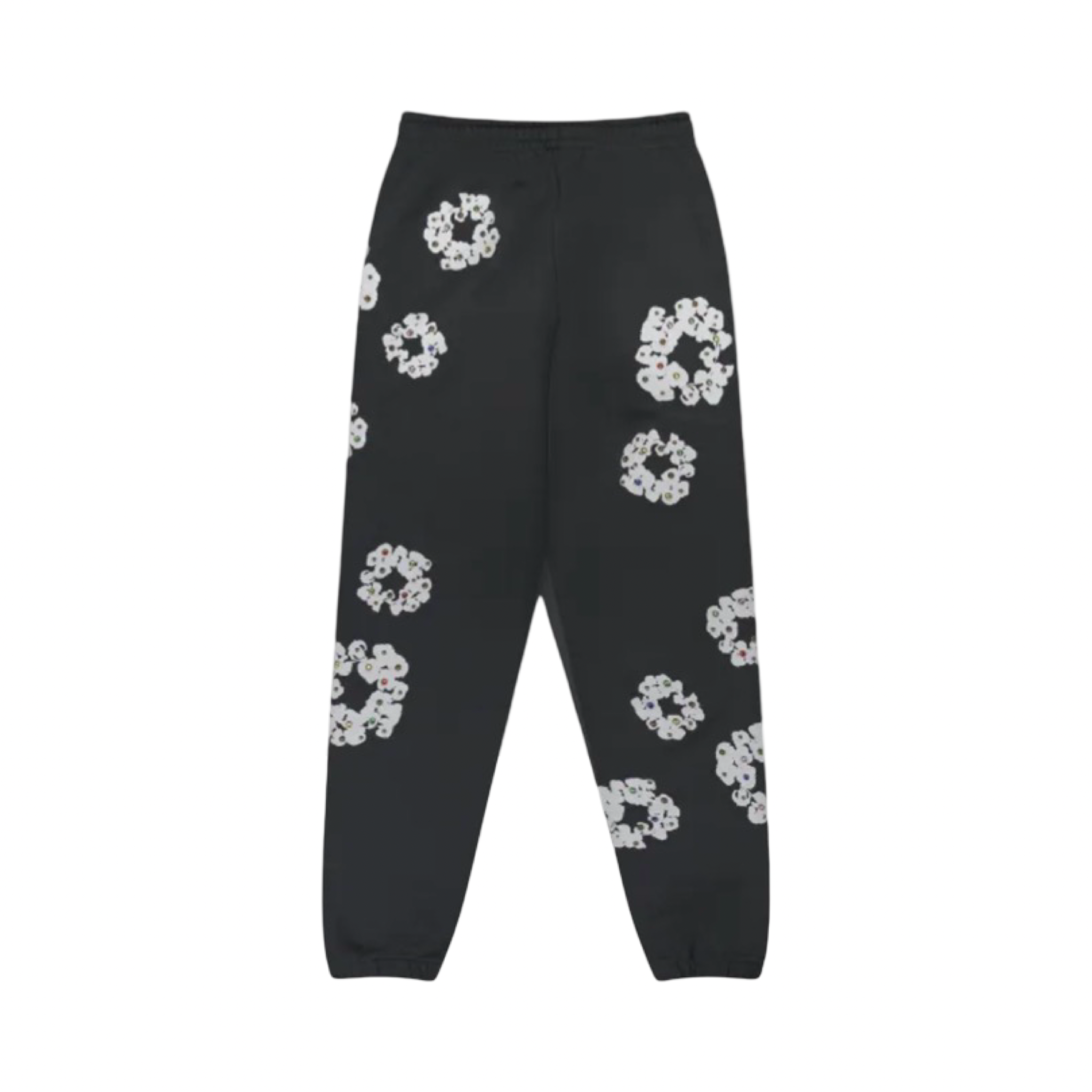 Denim Tears Rhinestone Cotton Wreath Sweatpants Vintage Black