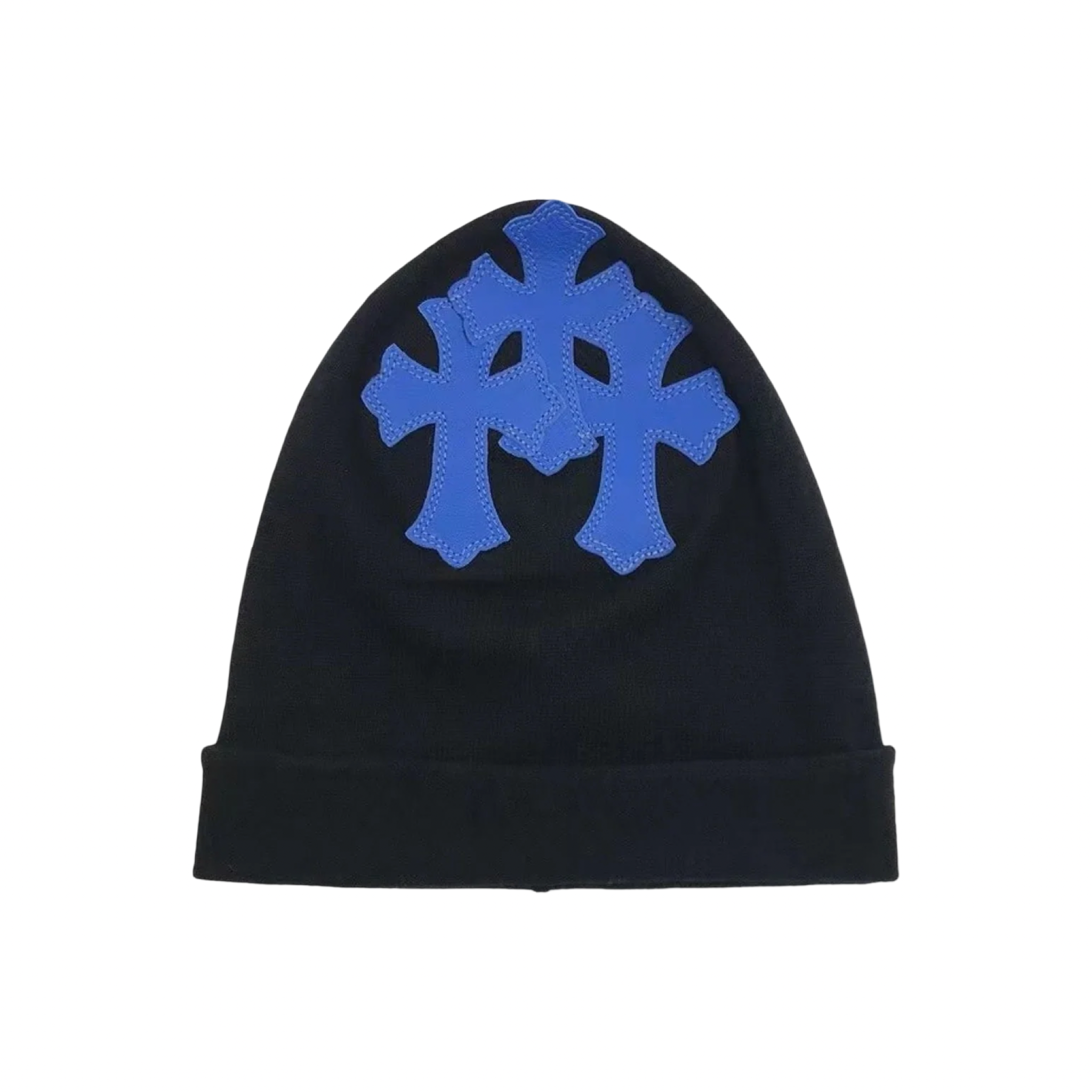 Chrome Hearts Triple Blue Cross Patch Cashmere Beanie