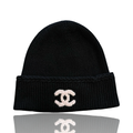 Chanel Cashmere CC Logo Beanie Black/Pink