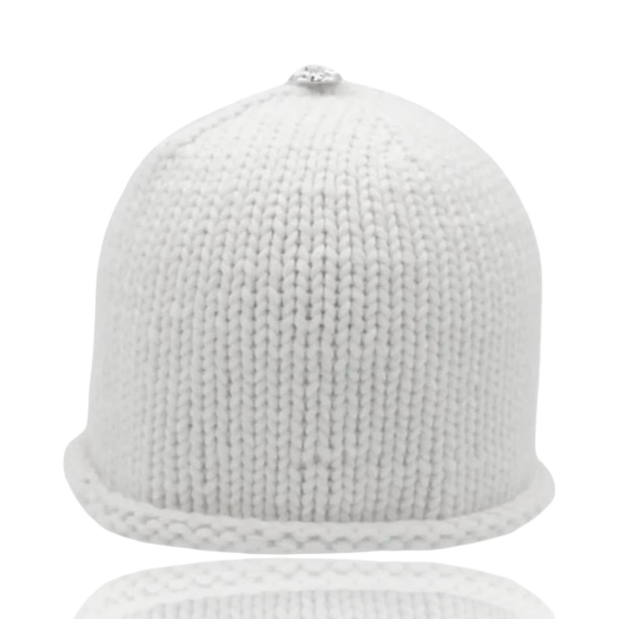 Chrome Hearts Cashmere Beaded Cross Patch Beanie White