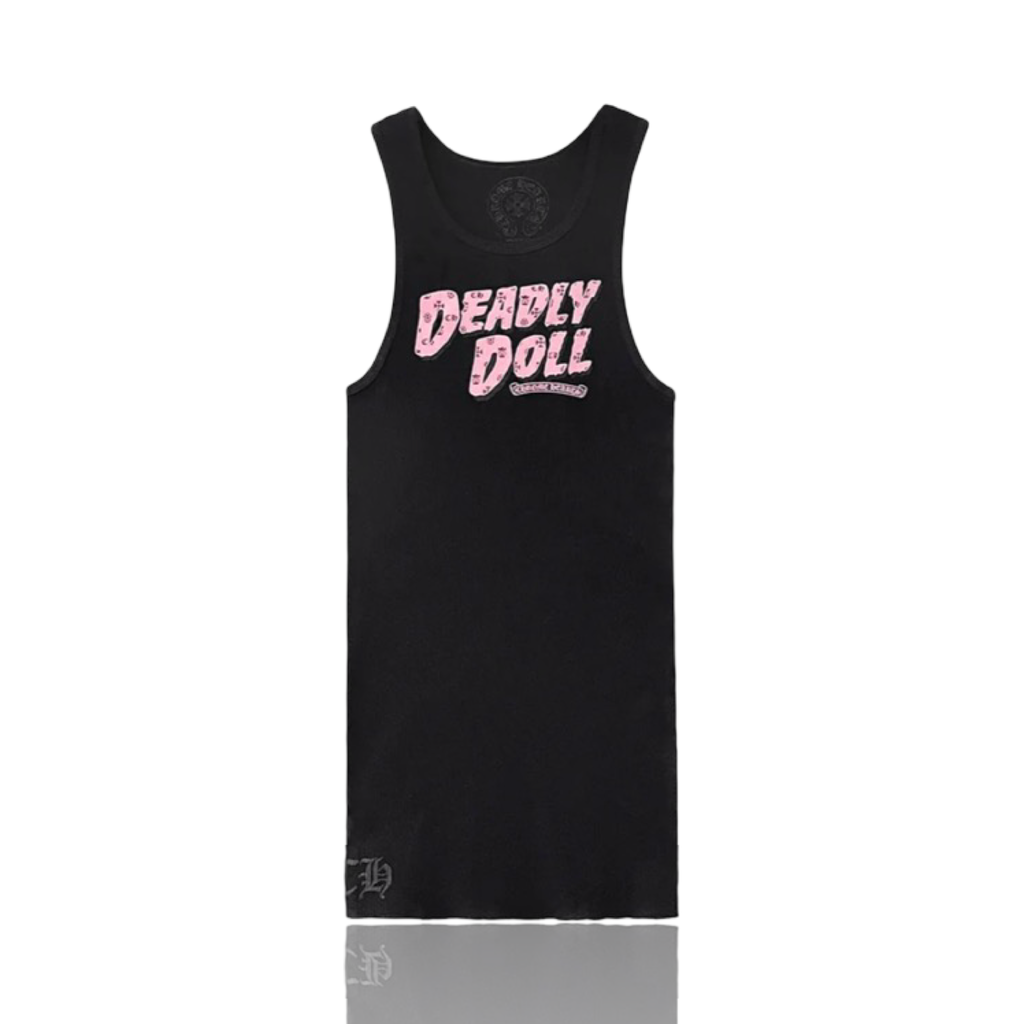 Chrome Hearts Deadly Doll Cross Logo Black Pink Tank