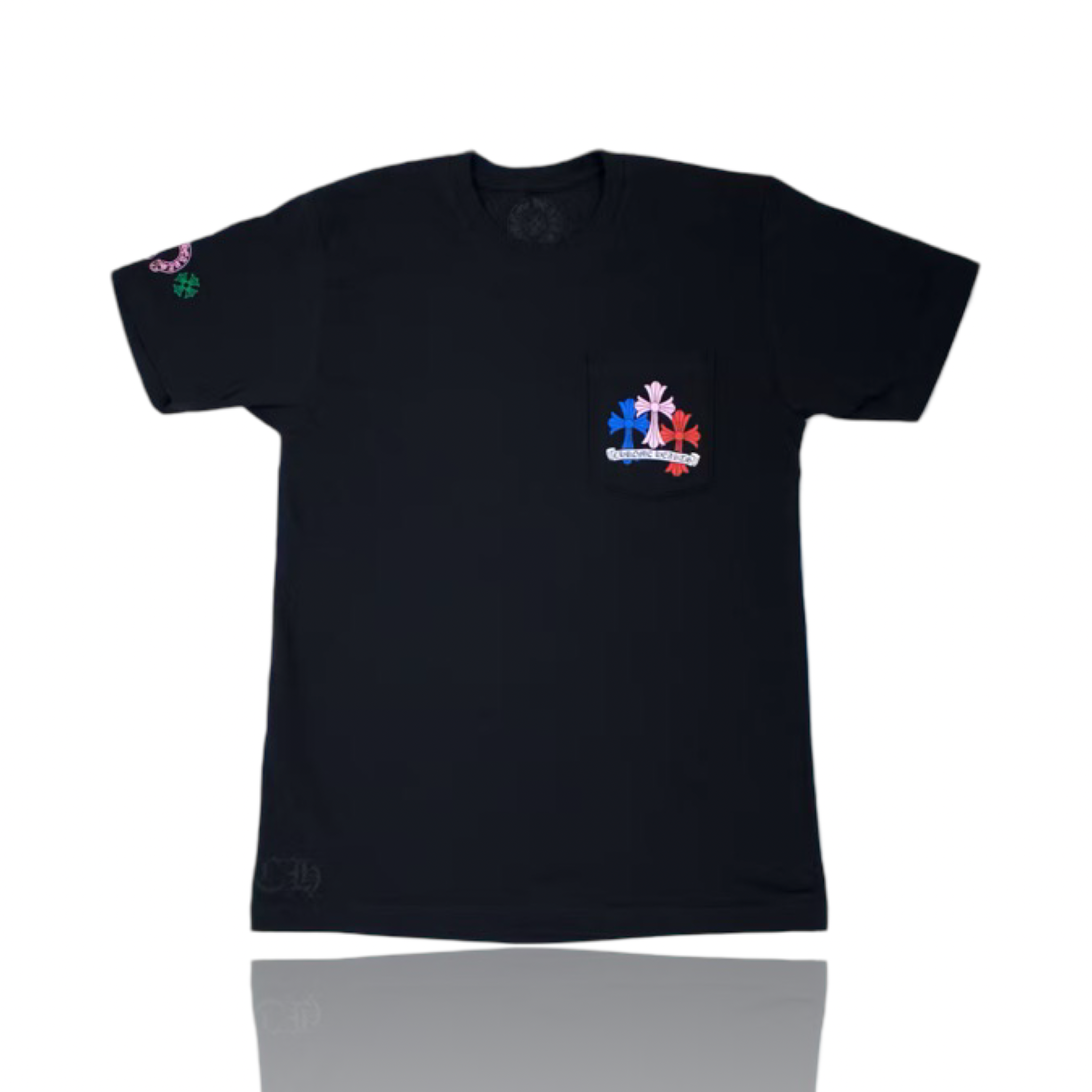 Chrome Hearts Multicolor Cemetery Cross Tee Black