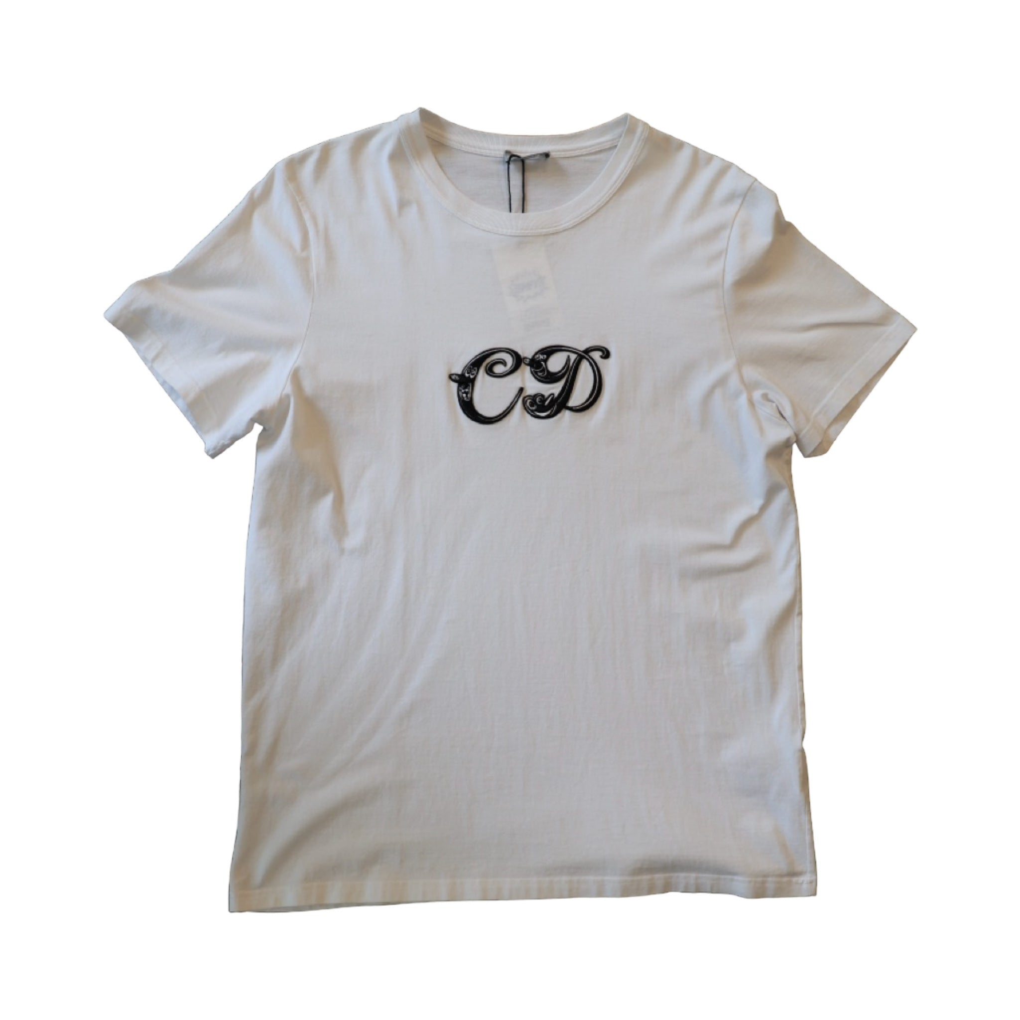 Dior x Kenny Scharf White & Black Embroidered Logo Tee