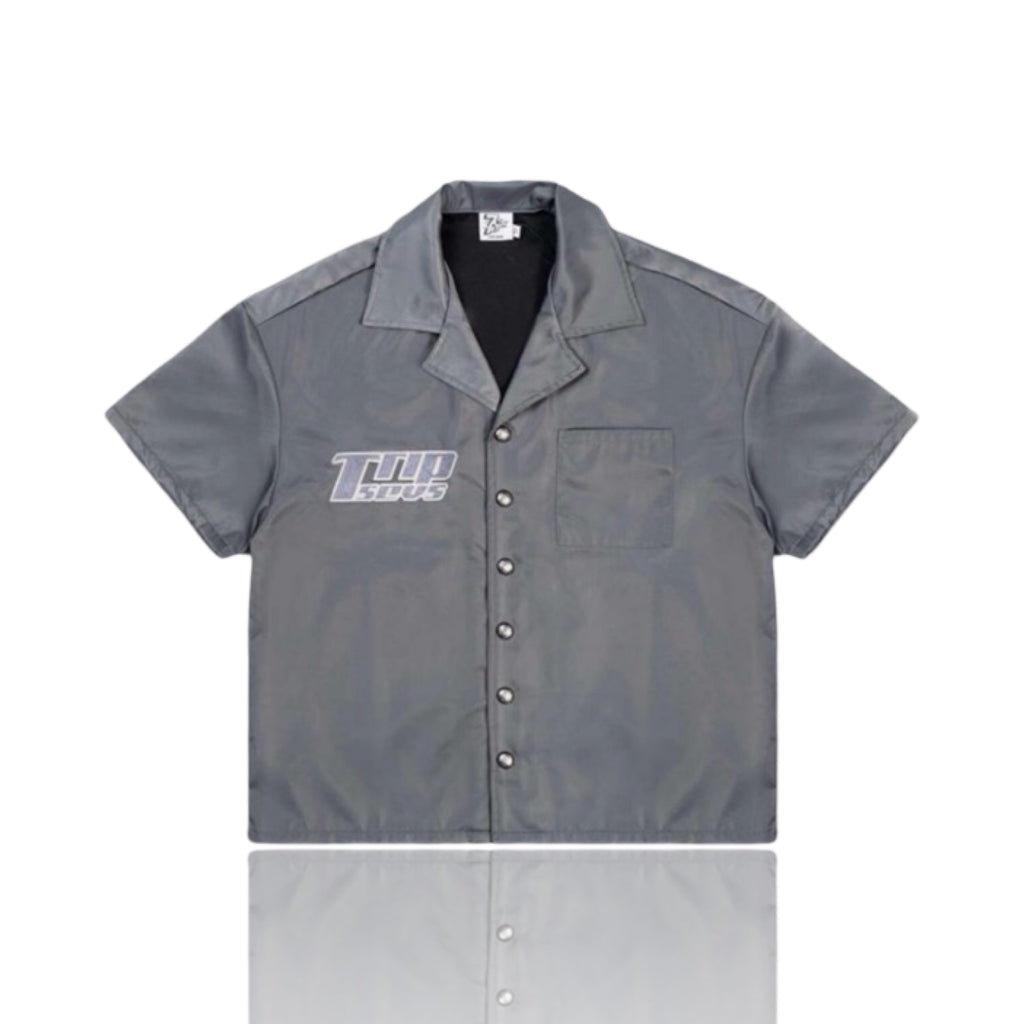 Triple Sevens 07 Nylon Button Up Shirt Gray
