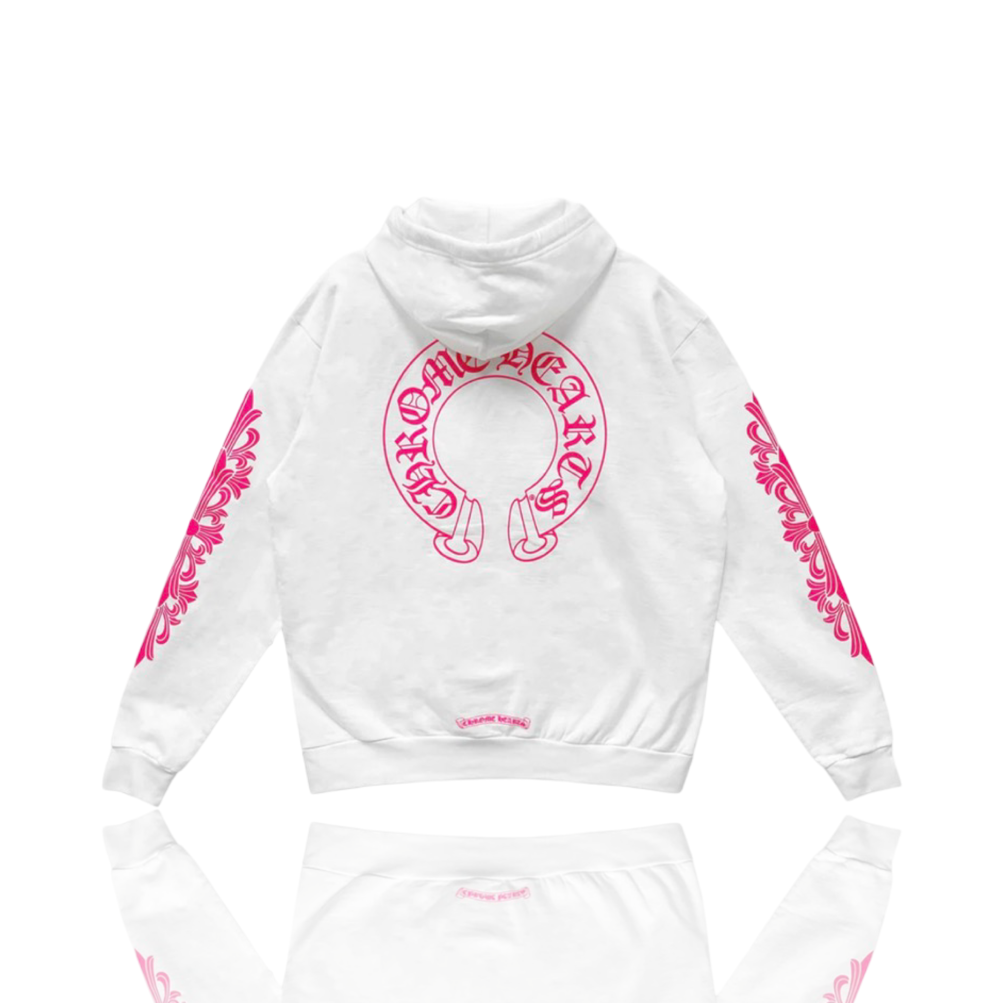 Chrome Hearts Floral Horseshoe Logo Hoodie Pink/White