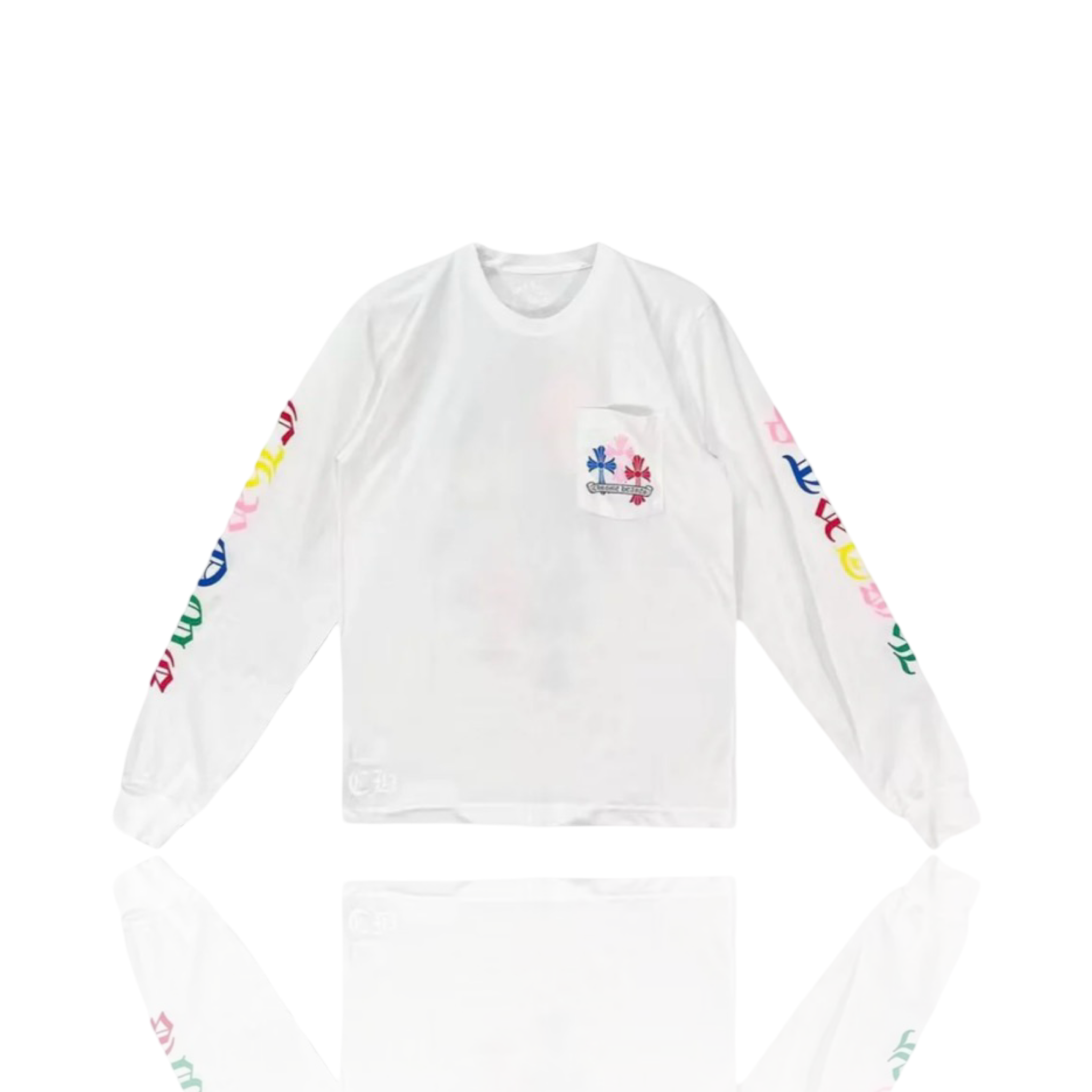 Chrome Hearts Multicolor Cemetery Cross LongSleeve White