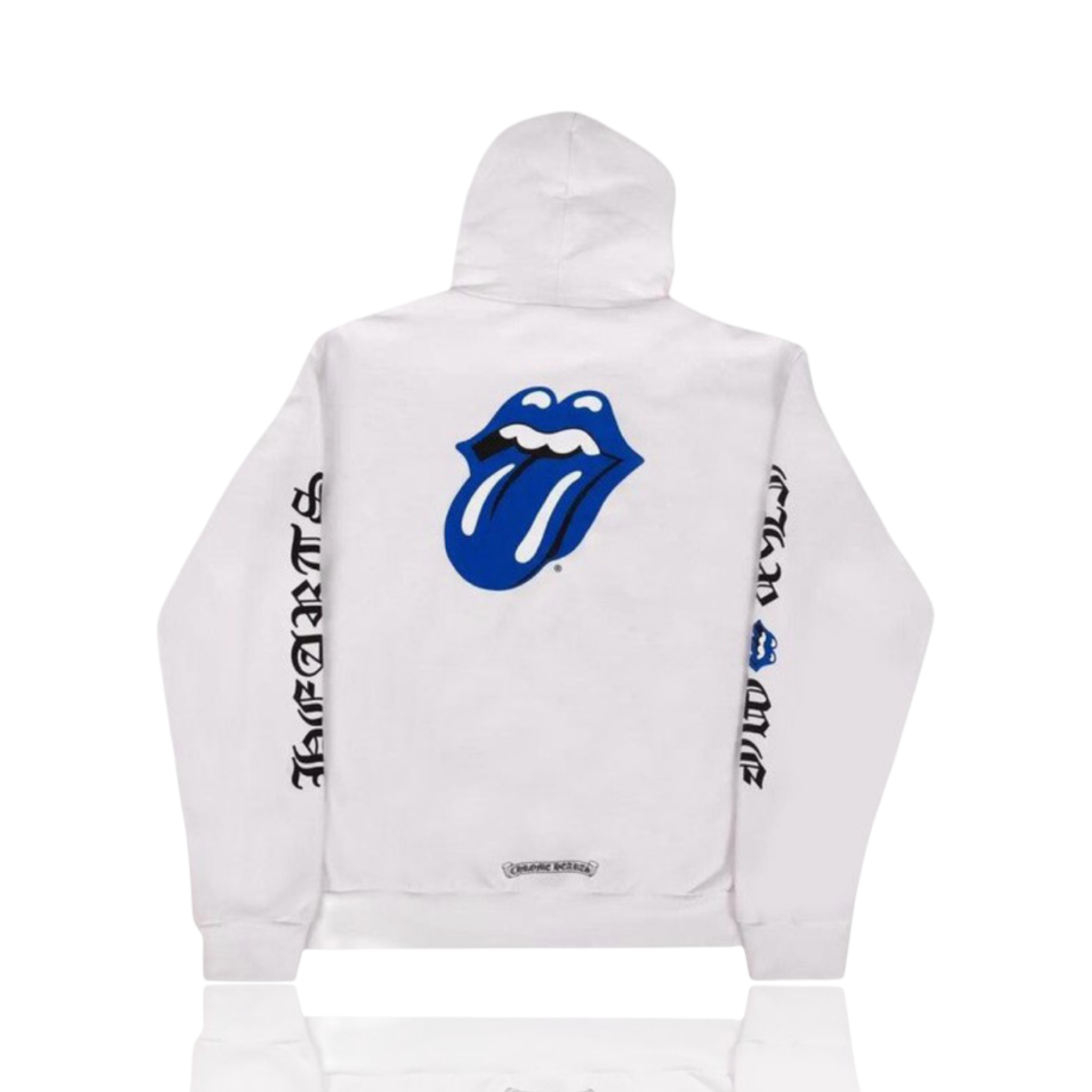 Chrome Hearts Rolling Stone Big Lip White Blue Hoodie