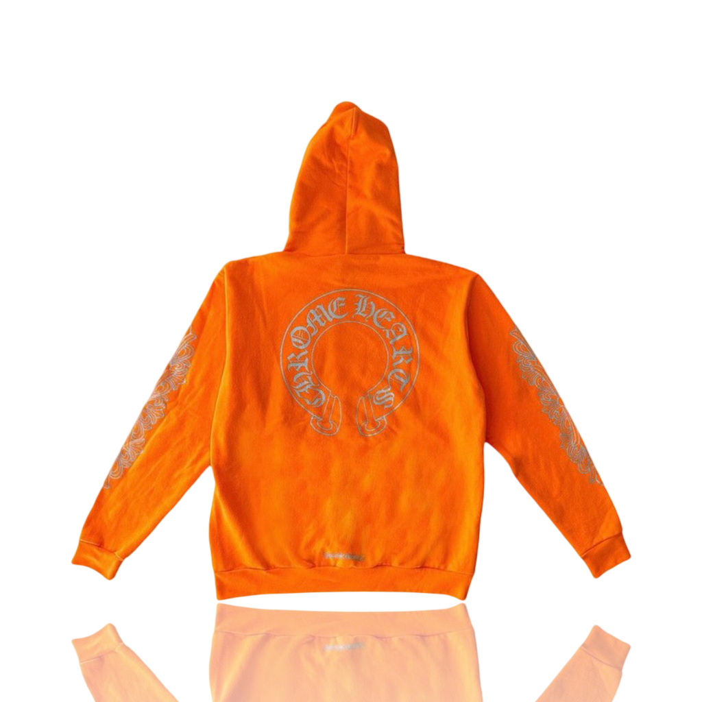 Chrome Hearts Horseshoe Logo Hoodie Neon Orange