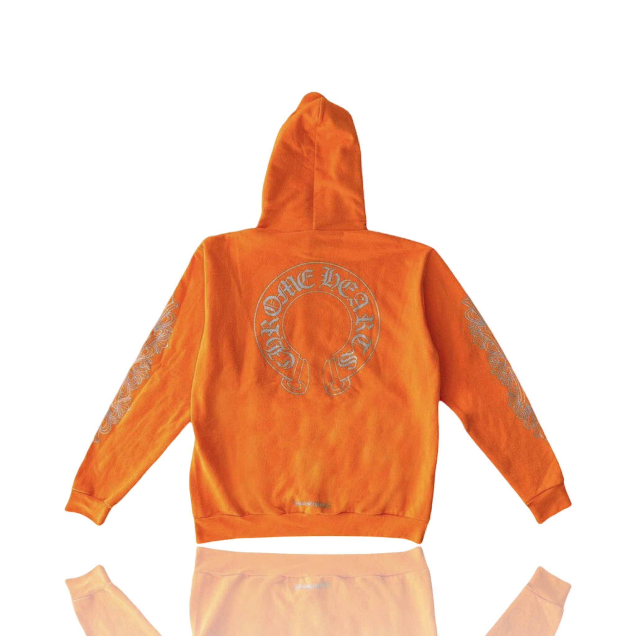 Chrome Hearts Horseshoe Logo Hoodie Neon Orange