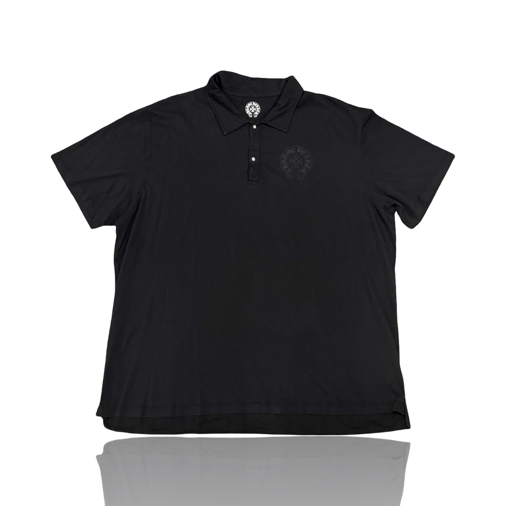 Chrome Hearts Horseshoe Logo Button Up Polo Tee
