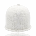 Chrome Hearts Cashmere Beaded Cross Patch Beanie White