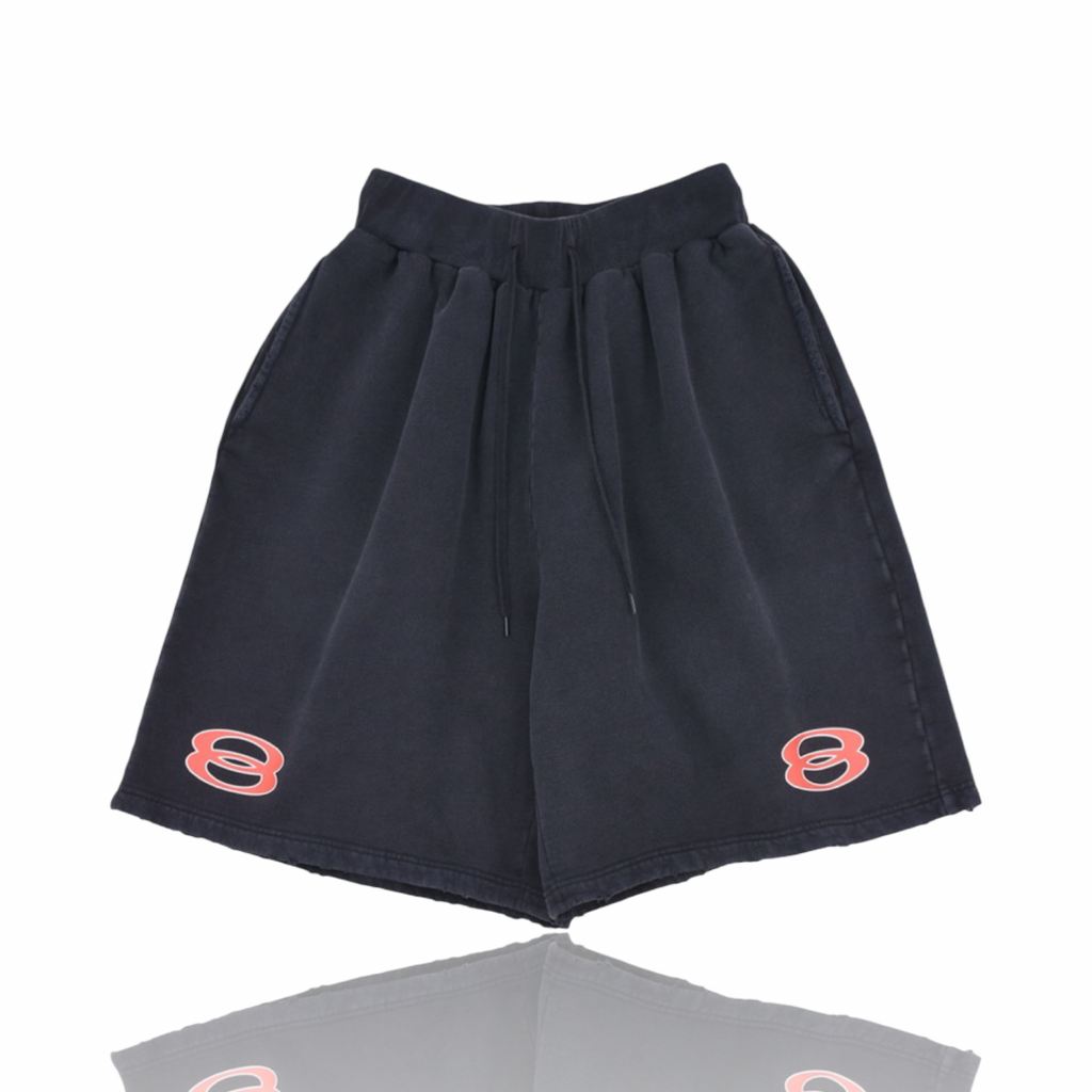 Balenciaga Washed Sweat Shorts Black/Red