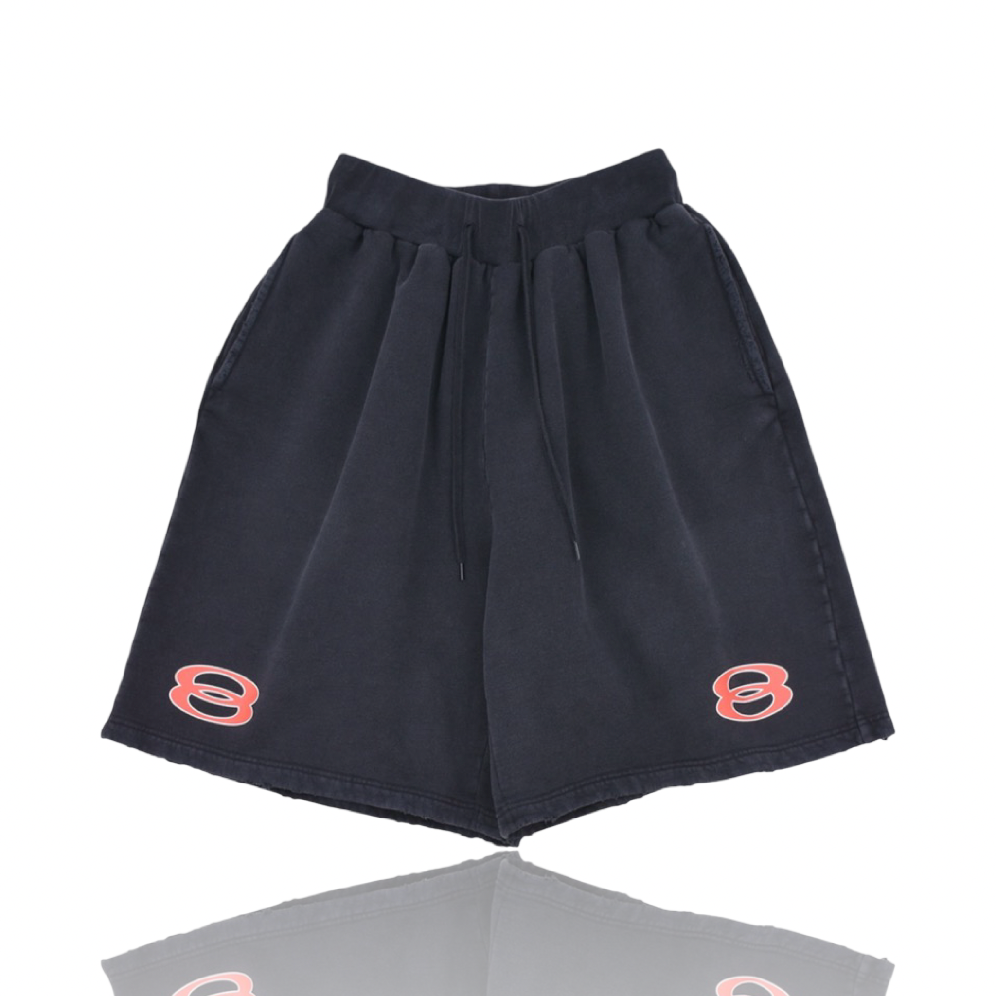 Balenciaga Washed Sweat Shorts Black/Red