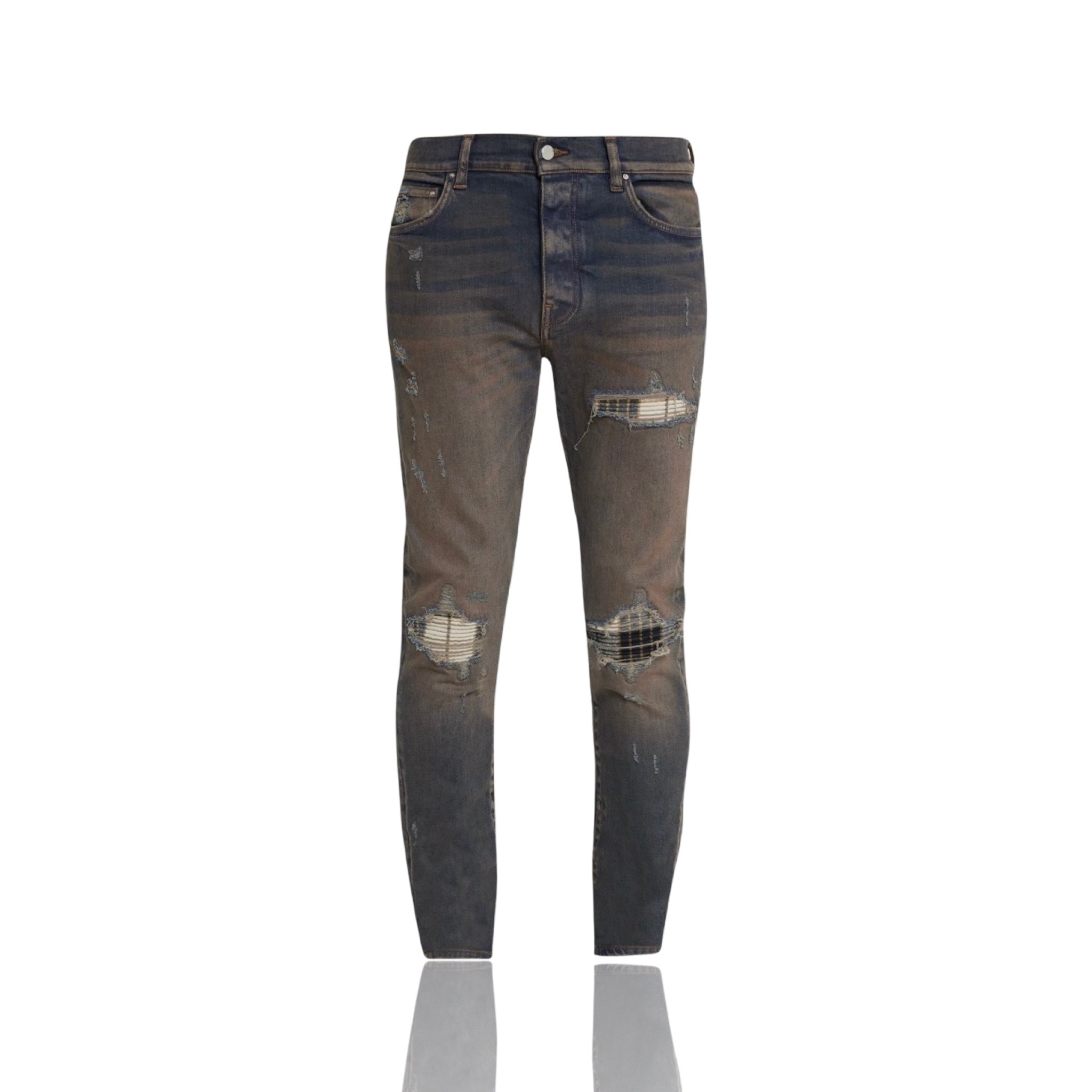 Amiri Washed MX1 Plaid Patch Jeans