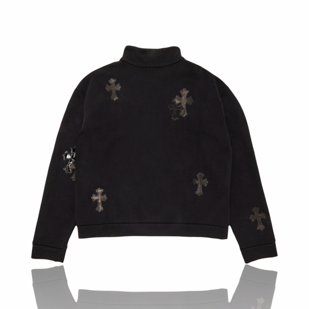 Chrome Hearts Pony Hair Cross Quarter Zip Black