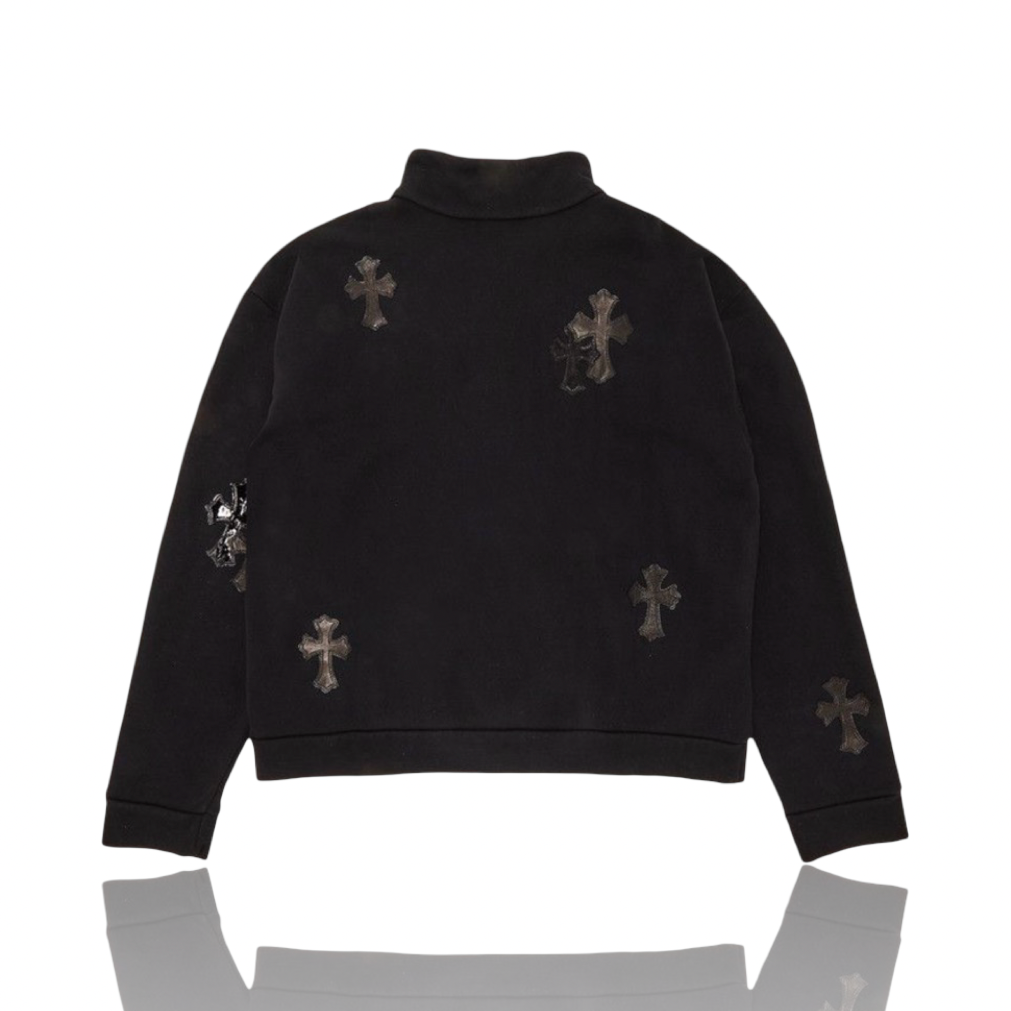 Chrome Hearts Pony Hair Cross Quarter Zip Black