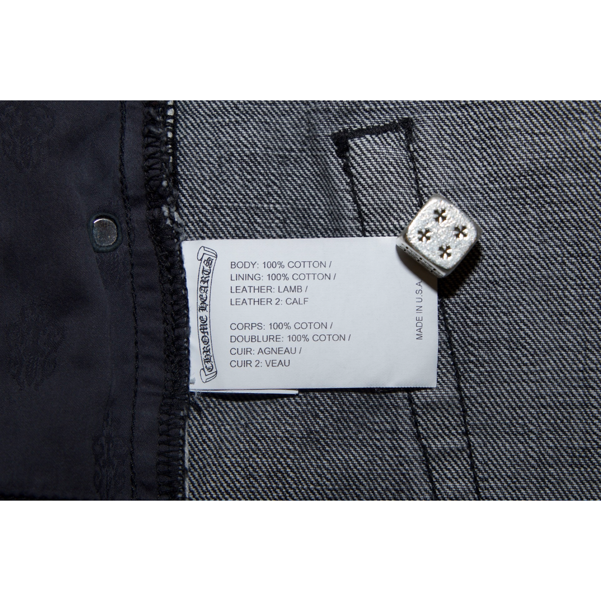Chrome Hearts Levi's 501 Drake CLB Black & Red Cross Jeans Black