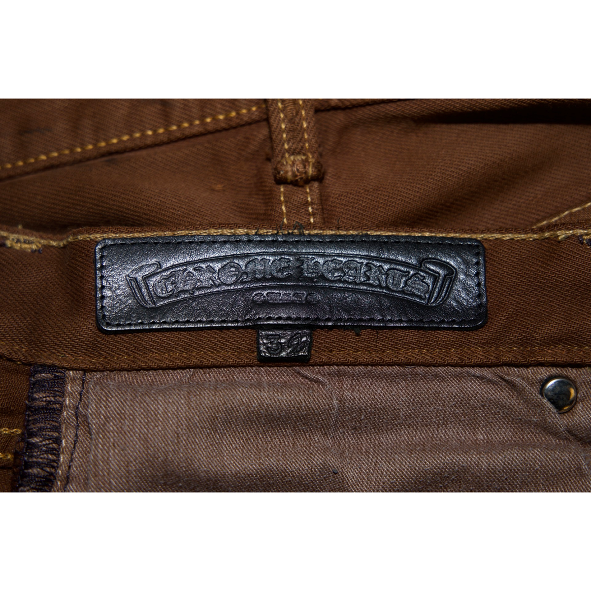 Chrome Hearts Levi's 501 Zebra Cross Patch Jeans Brown